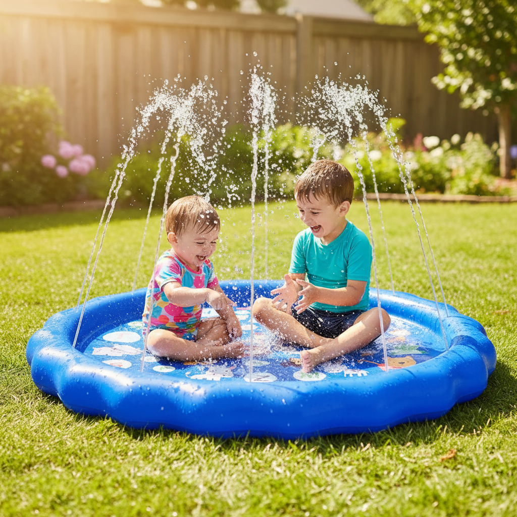 Splash Pad - two kids proportions